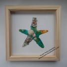 Turquoise Orange Tie-Dye Cornish Starfish Sea Glass, Sea Shell Picture P191