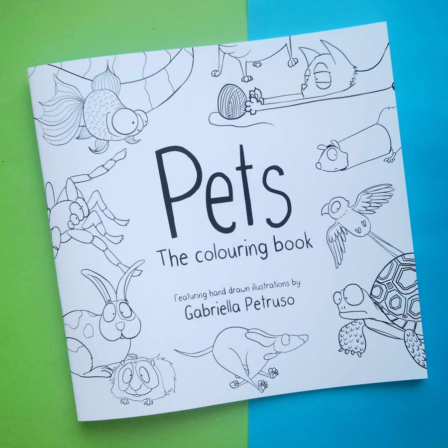 Pets themed colouring book