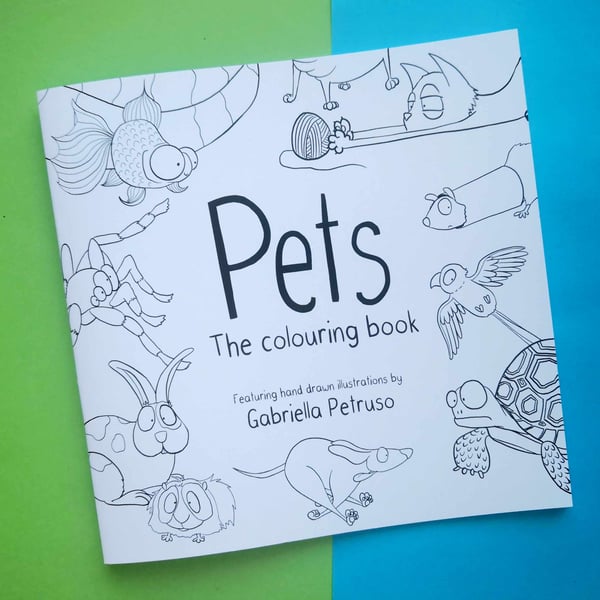 Pets themed colouring book