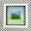 Beautiful Framed Glass Meadow picture with watercolour background