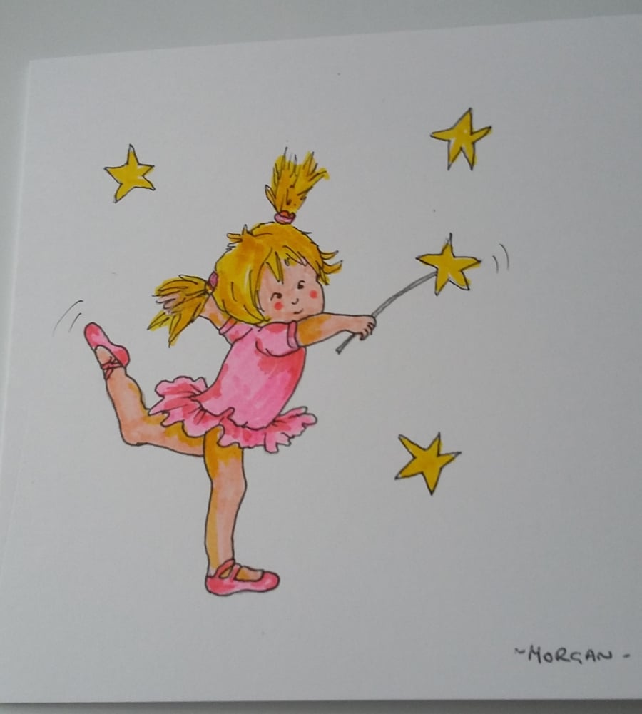 HAND PAINTED WATER COLOUR CARD BIRTHDAY CARD