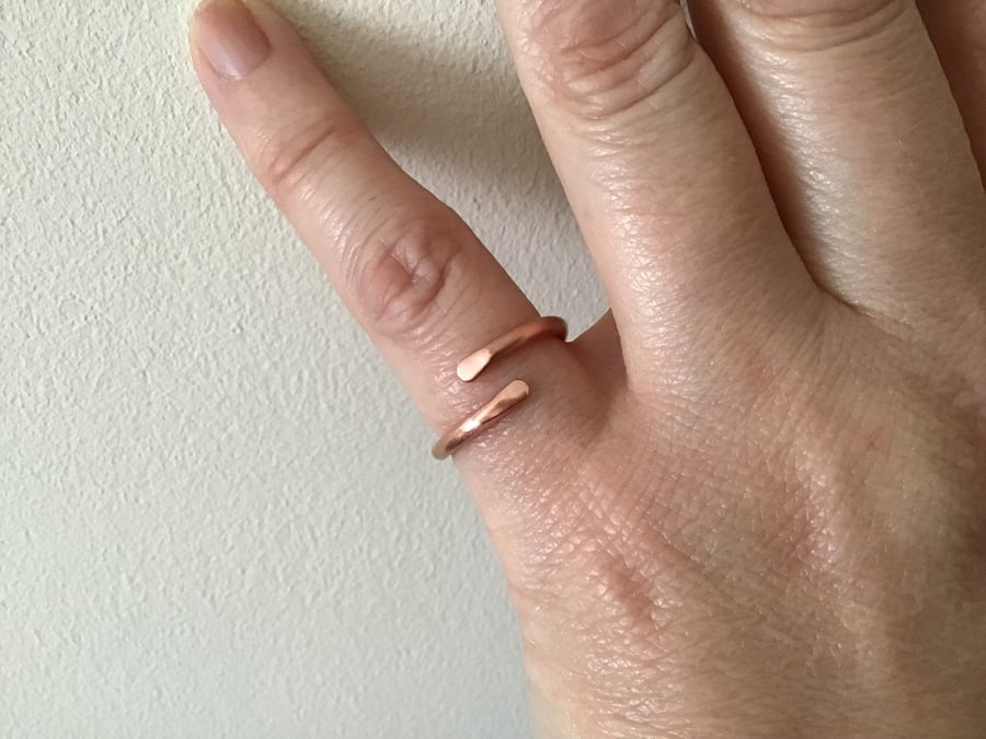 Solid Copper single wrap Unisex ring
