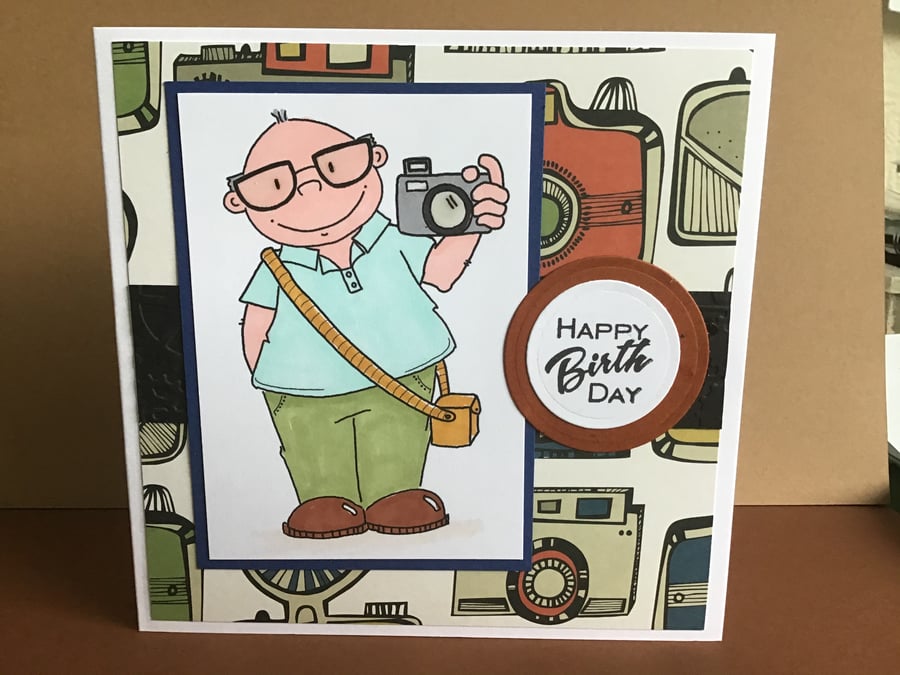 Male Birthday Card - Camera Man