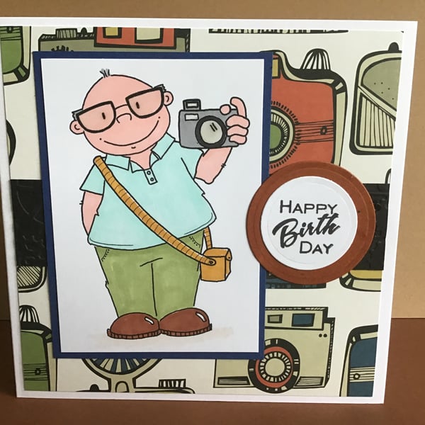 Male Birthday Card - Camera Man