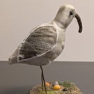 Wading bird inspired fabric sculpture ornament decoration 