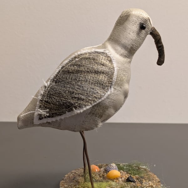 Wading bird inspired fabric sculpture ornament decoration 