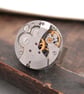 Round Silver Steampunk Ring Metal Statement Ring - Image 1