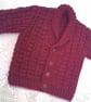 Aran Weight Cardigan with a Shawl Collar for a Baby or Child up to 6 to 7 years - Image 1