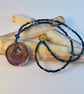 Beaded Necklace With Glass Donut Pendant, Birthday, Anniversary, Gifts For Her - Image 1
