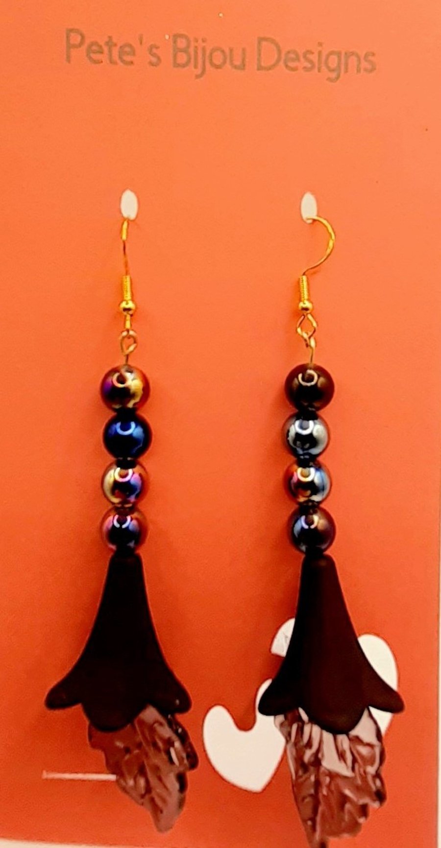 Lucite flowers and leaves. 