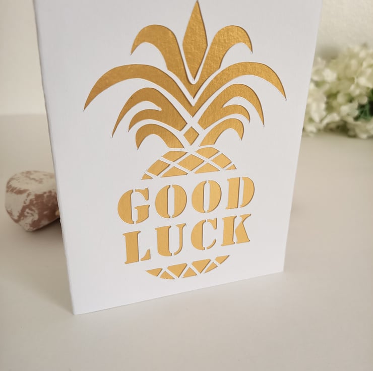 Good Luck Pineapple Card Folksy