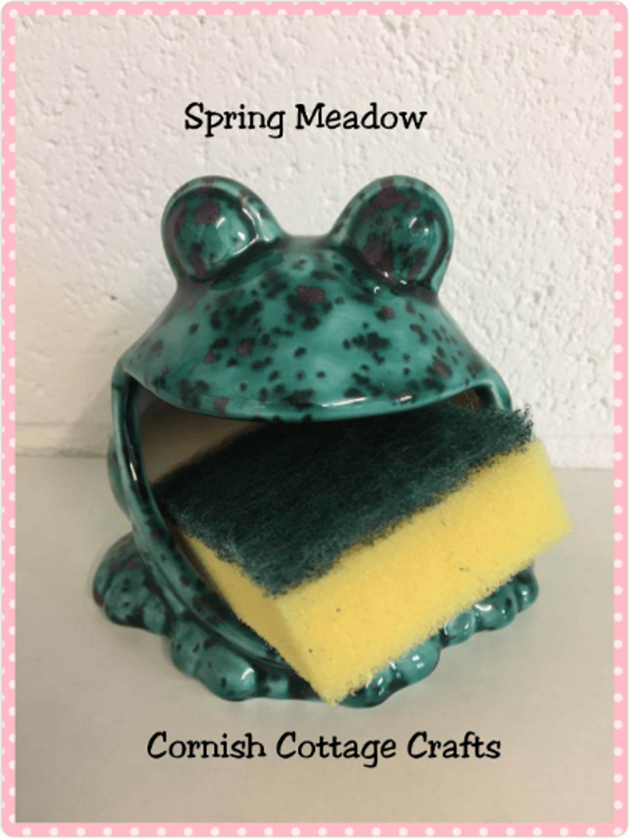 Frog sponge holder, kitchen decor, scrubby holder, soap holder housewarming gift