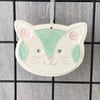 Ceramic Cat decoration turquoise