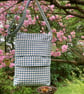 Stylish Blue check canvas crossbody bag. - Image 5