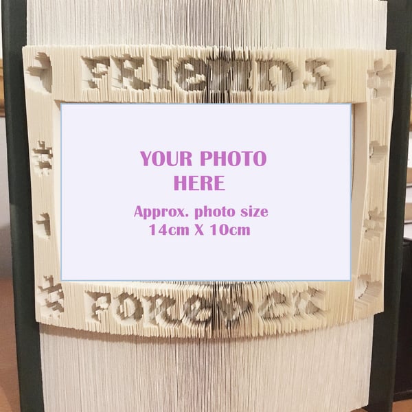 Friends Forever Photo Frame CUT & FOLD Book Folding Pattern -EMAILED PDF PATTERN