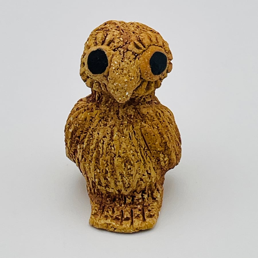 PERFECTLY IMPERFECT!  Miniature owl sculpture