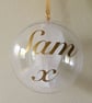 Christmas Memory Bauble, Personalised, Internal Feather. Memorial Tree Ornament. - Image 7