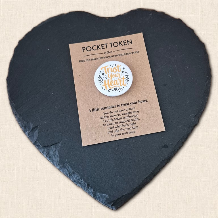 Trust Your Heart Pocket Token - Encouragement Gift for Self Trust