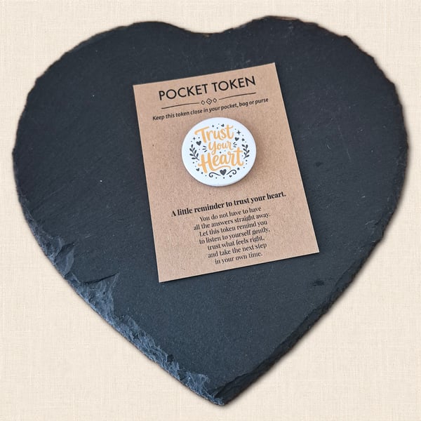 Trust Your Heart Pocket Token - Encouragement Gift for Self Trust
