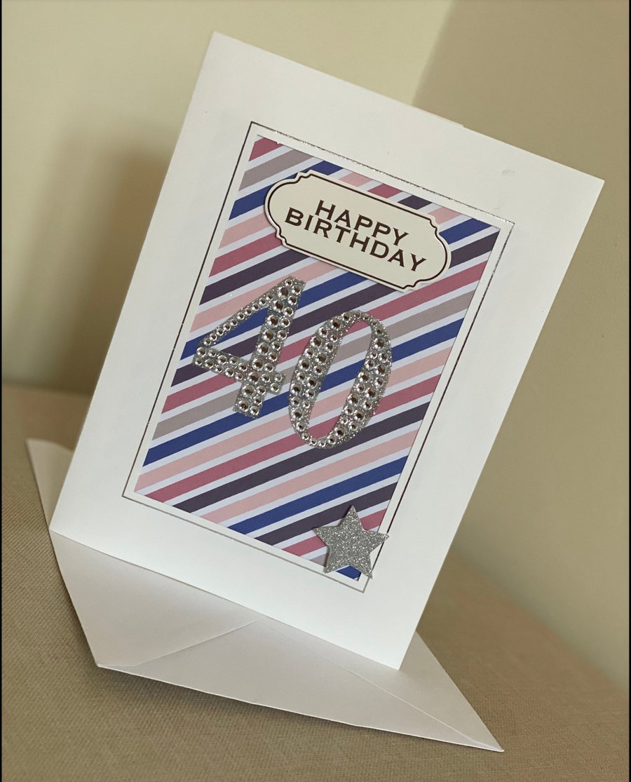 Handmade 40th Birthday Card