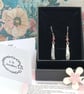 Silver Ruby Drop Earrings Sterling Silver, 40th Anniversary,  July Birthday - Image 3