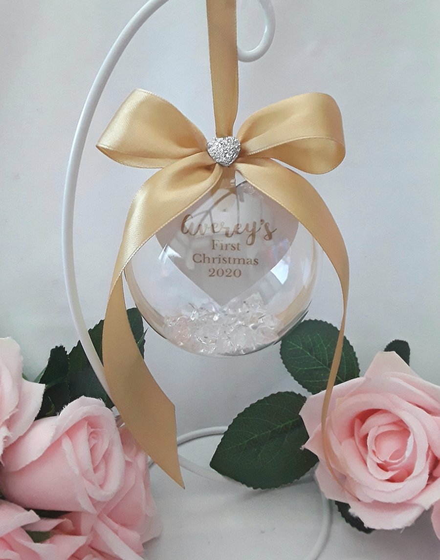 Beautiful Personalised Baby Ornament,New Baby Bauble,First Christmas Bauble,1st 