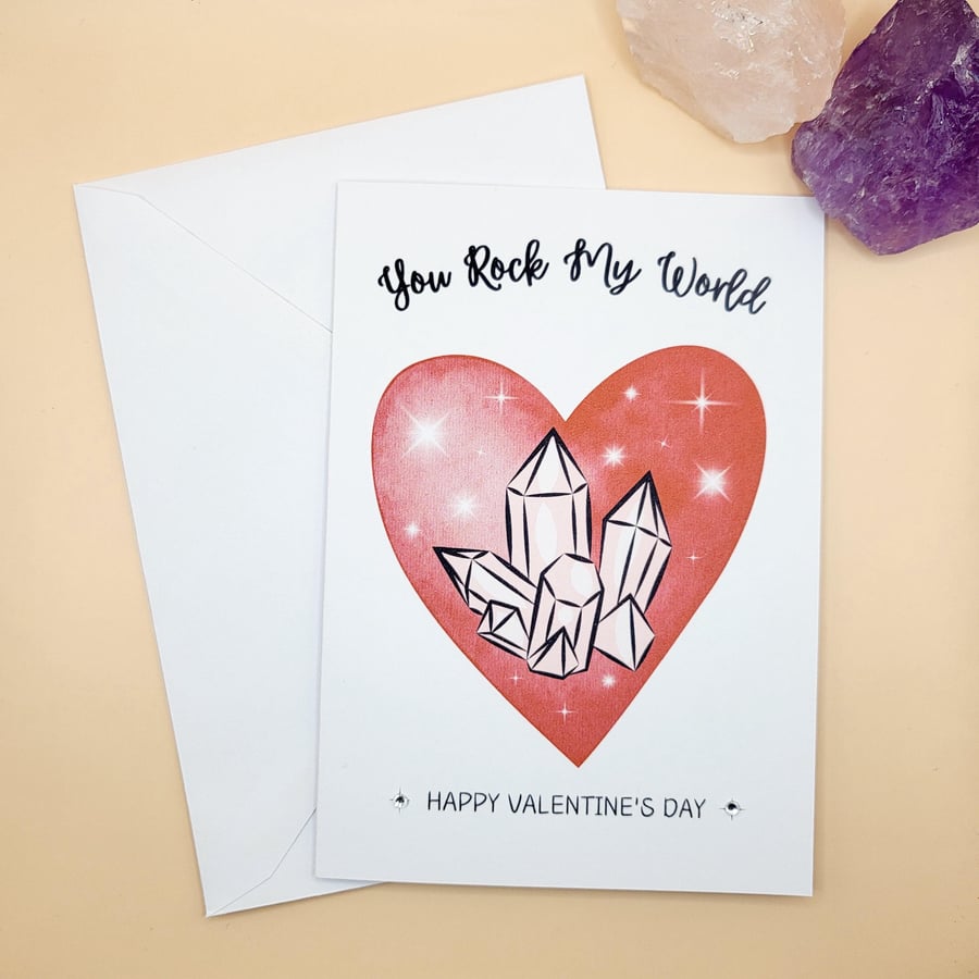 Valentines Day Card Greetings Card For Her on Valentine's Day, Crystal Theme Car