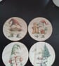 Gnome decoupage christmas coasters