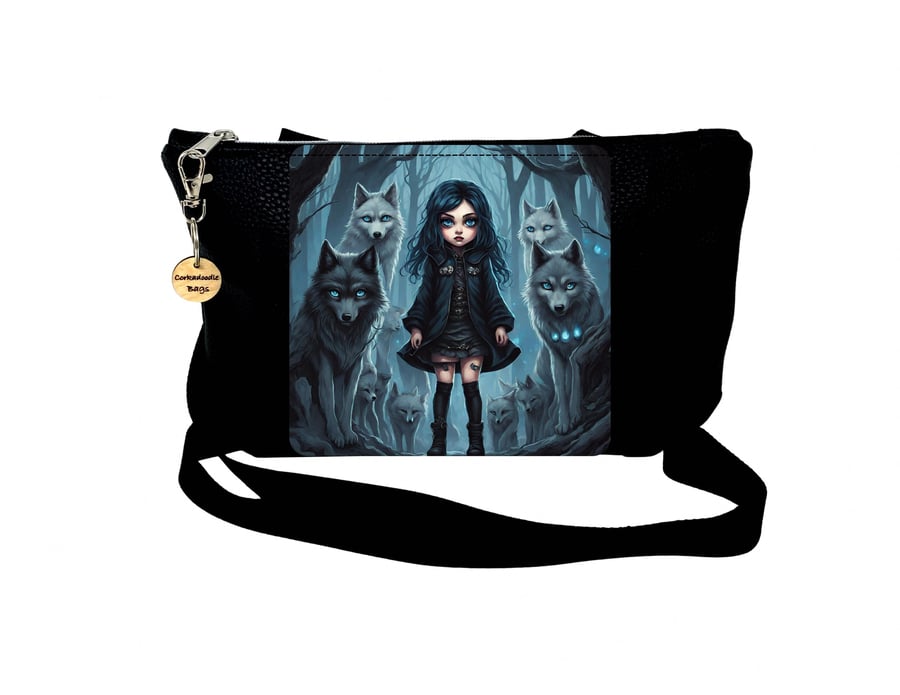 Den of Wolves Fantasy Art Exclusive Fabric Shoulder or Crossbody Bag