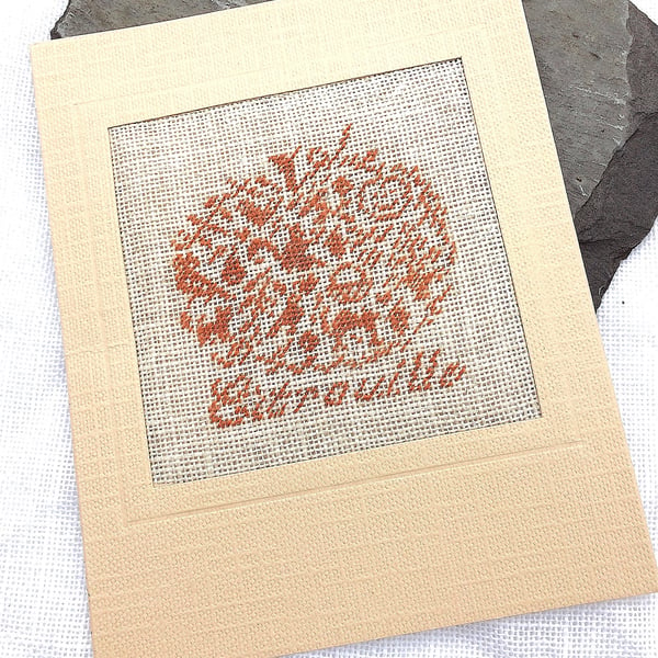 SALE.....A Pumpkin Petit Point Card