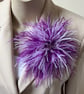 Elvera - Purple & Lilac Mix Ostrich Feather Style Brooch - Corsage  Lapel  - Image 2