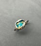 Enamel Ring, water-cast ring, blue and gold ring, blue enamel ring, gift for her - Image 3