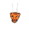 Orange Viva La Revolucion Leopard resin necklace by EllyMental