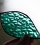 Teal leaf stained glass suncatcher - Image 1