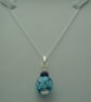 Sterling Silver Lampwork glass & Lapis Lazuli bead necklace pendant - Image 2