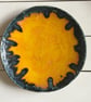 Fruit Bowl Platter - bright ceramic shallow bowl with Black Lava glaze edge - Image 2