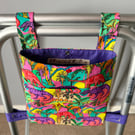 Walking frame bag in dinosaur design fabric