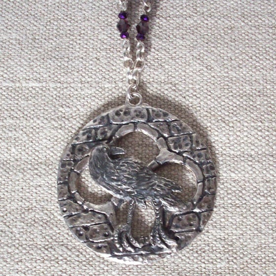 Morris Raven Gothic Window Amethyst Necklace