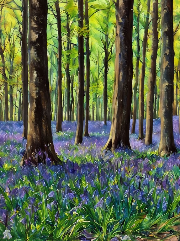 A5 Greeting Card Bluebells Woods Norfolk