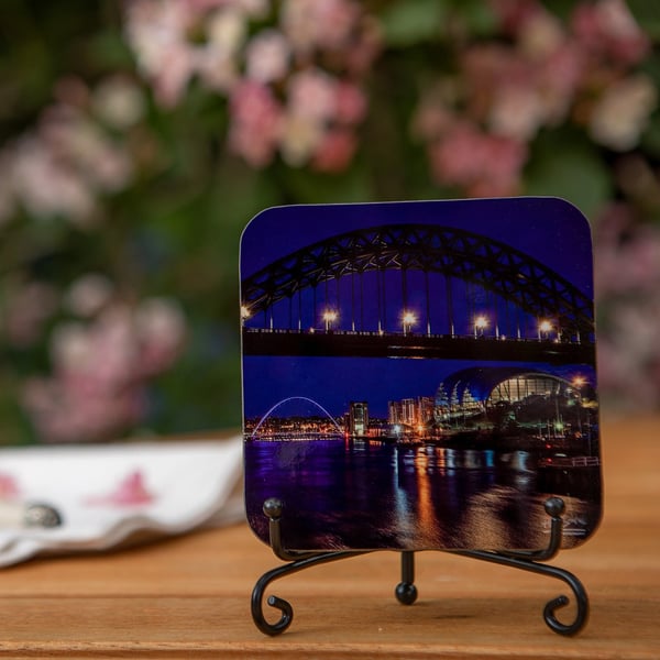 Newcastle Quayside Wooden Coaster - Original North East Photo Gifts - Newcastle 
