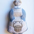 Amy - Hand Embroidered Textile Art Doll, Eco-friendly, 19cms, Free Delivery