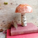 large ceramic mushrooms plant decoration, standing, stick, nature, toadstool, 
