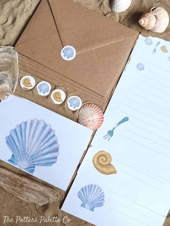 The Little Mermaid Writing Set - Hand Illustrated Coastal Stationery