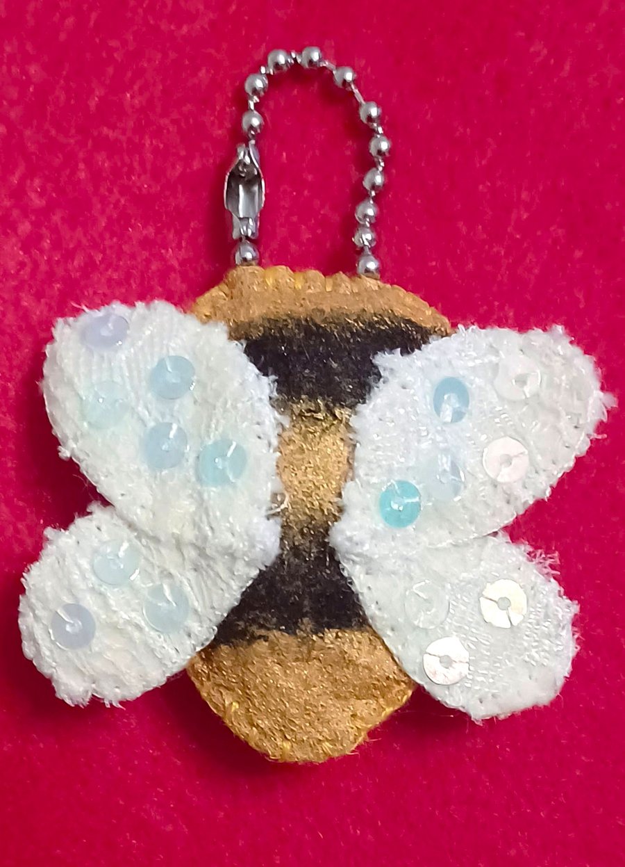 Handmade Boho Felt Bee Bag Charm