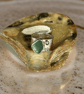 Silver Ring With Sea Glass Diamond And Green Sapphire - Image 6
