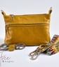 Crossbody Bag - Leather Bag - Yellow Travel Bag - Eco Fashion