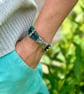 Natural Cork 'Leather' Lines Bracelet - Navy Lake - Image 1