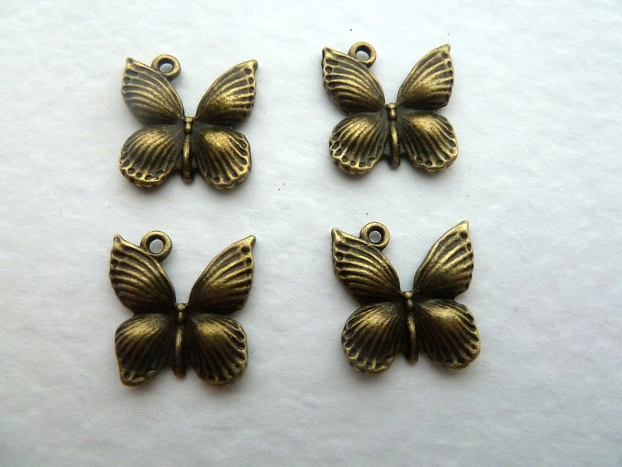 bronze butterfly charms