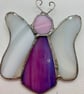 Stained Glass Flutterby Fairy - Purple-pink body with white wings - Image 3