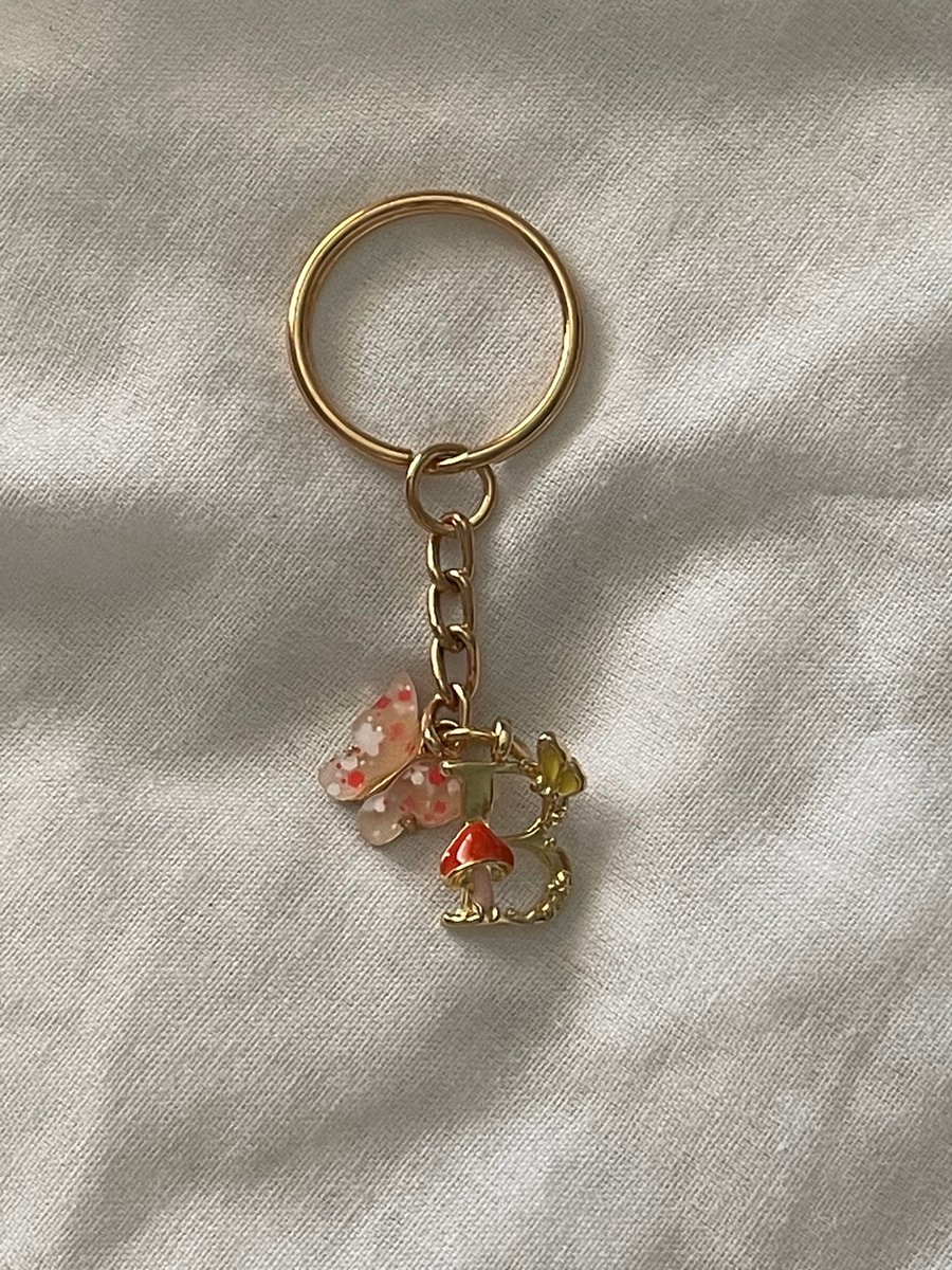 Fairy initial x butterfly keychains